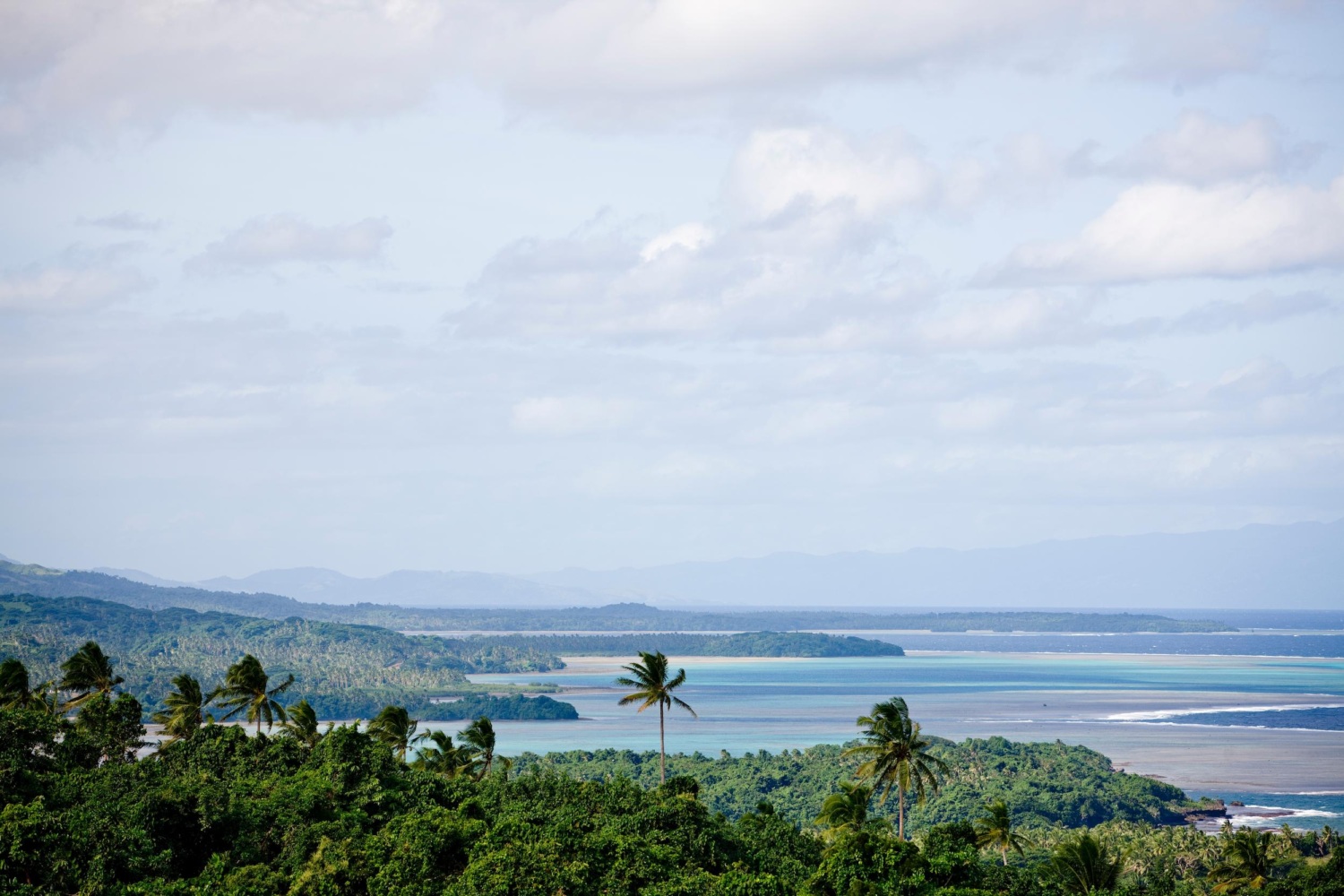 Beautiful view of the South coast of an island in Fiji called Vanua Levu.
