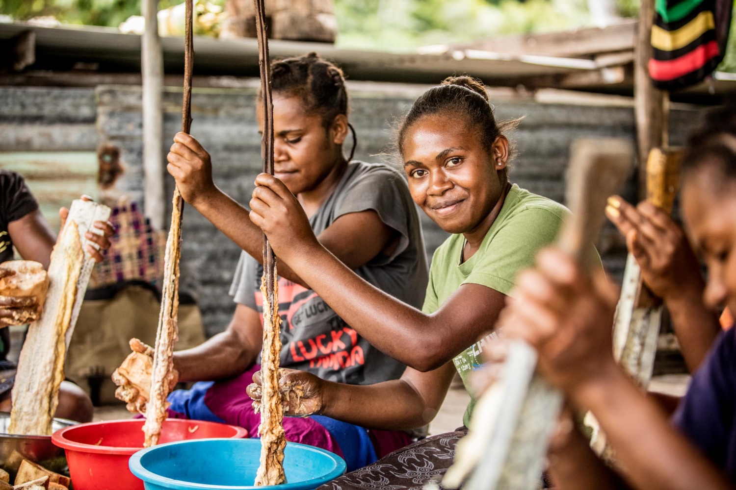Women preparing food at Dillon’s Bay, Erromango, Vanuatu