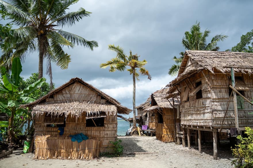 Photo of traditional style wood houses.